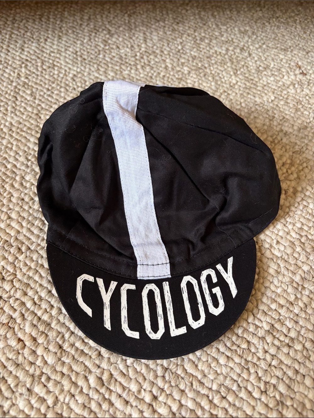Cycology BIKING Black Cycling Cap with White Center Stripe SPIKE LEE
